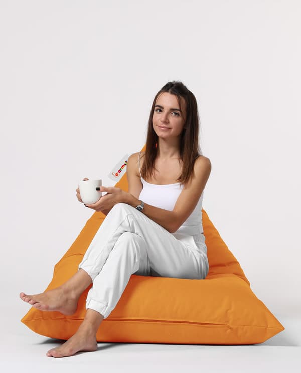 Garden Bean Bag Pyramid Big Bed Puf - Oransje