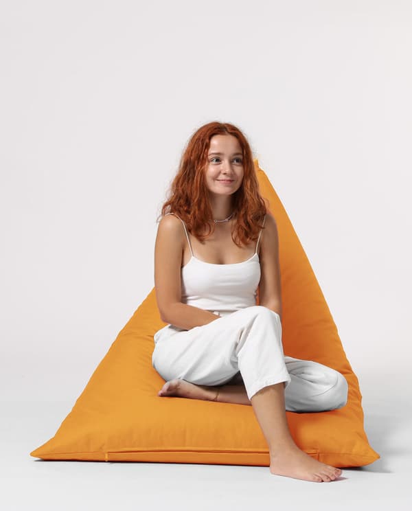 Garden Bean Bag Pyramid Big Bed Puf - Oransje