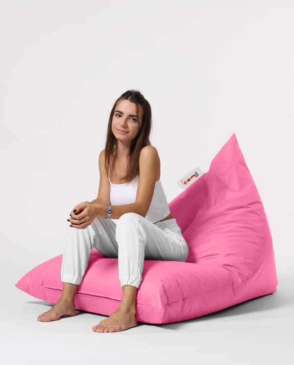 Garden Bean Bag Pyramid Big Bed Puf - Rosa