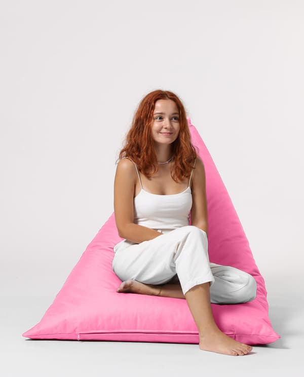 Garden Bean Bag Pyramid Big Bed Puf - Rosa