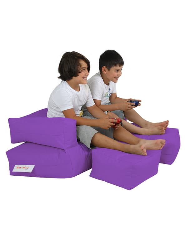 Garden Bean Bag Kids Dobbel Sete Puff - Lilla