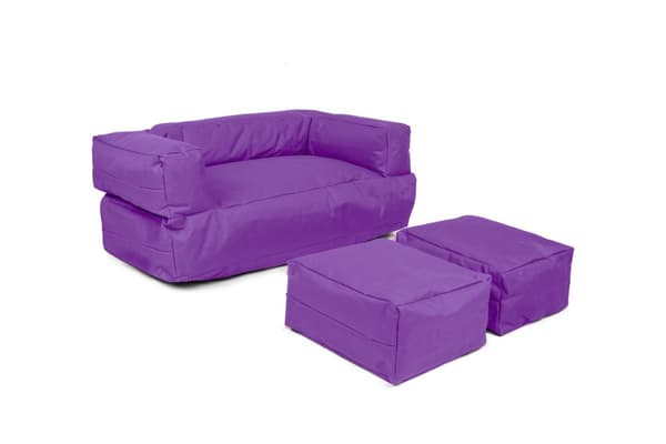 Garden Bean Bag Kids Dobbel Sete Puff - Lilla