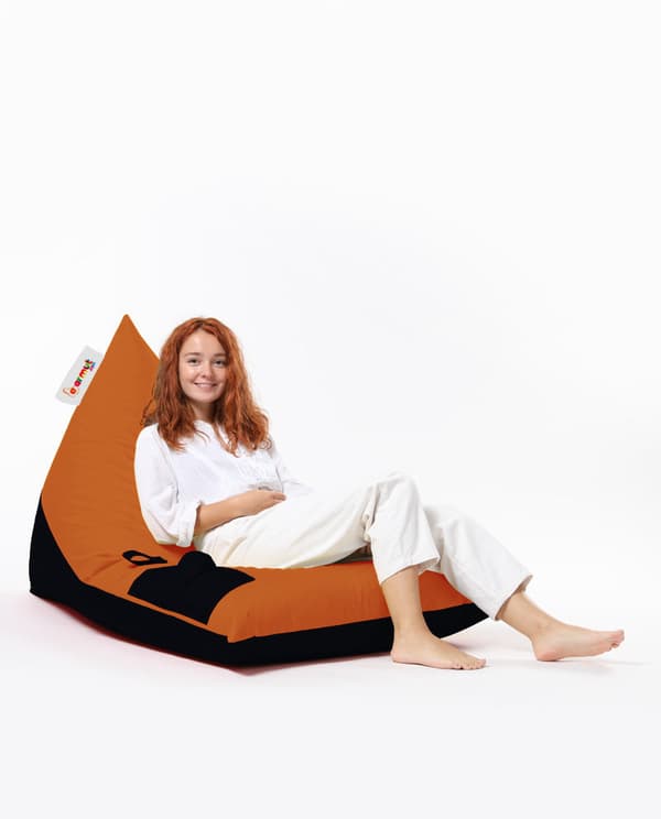 Garden Bean Bag Pyramid Stor Dobbeltfarvet Sengepuf - Orange
