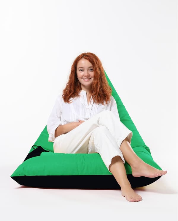 Hage Bean Bag Pyramid Stor Dobbel Farge Seng Puff - Grønn