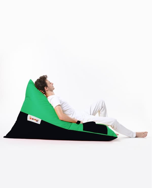 Hage Bean Bag Pyramid Stor Dobbel Farge Seng Puff - Grønn