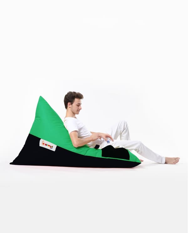 Hage Bean Bag Pyramid Stor Dobbel Farge Seng Puff - Grønn