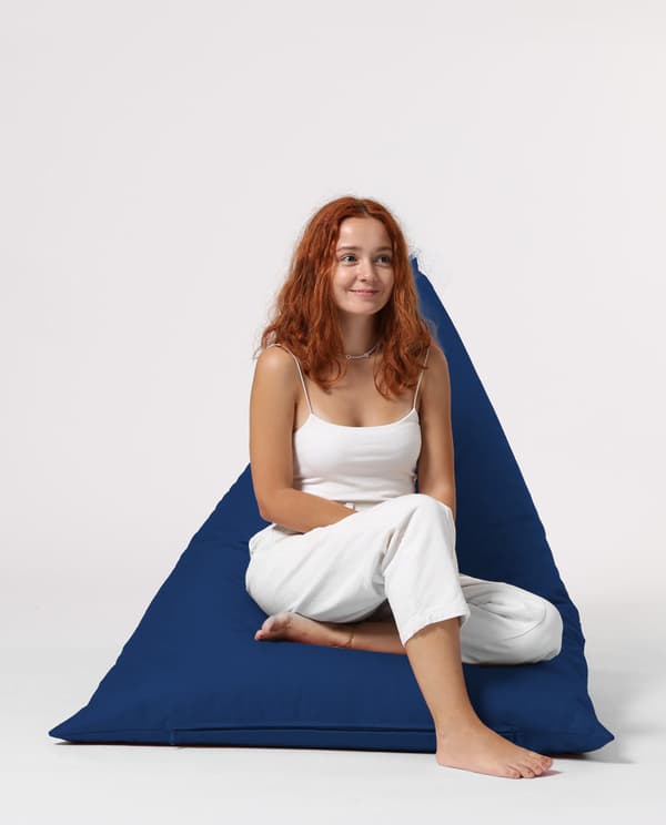 Garden Bean Bag Pyramid Big Bed Pouf - tummansininen