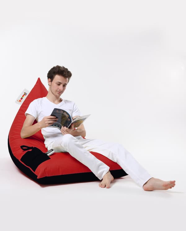 Trädgård Bean Bag Pyramid Stor dubbelfärgad Sängpuff - Röd