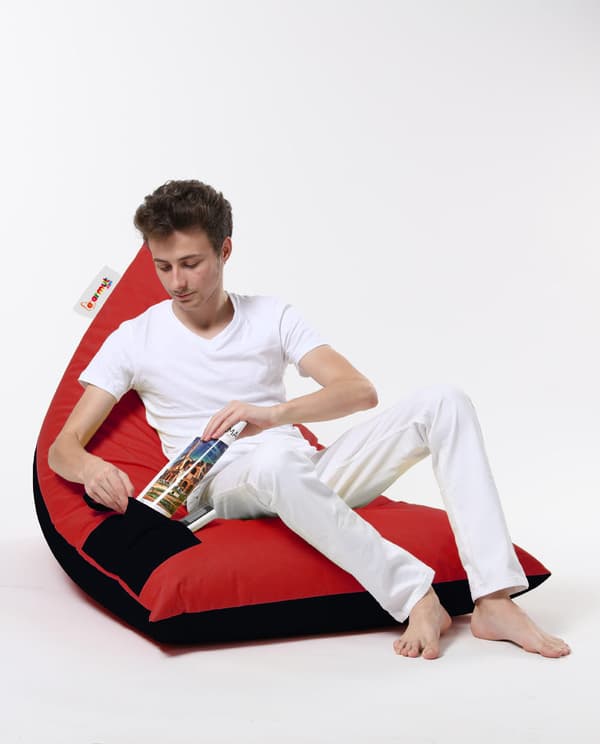 Trädgård Bean Bag Pyramid Stor dubbelfärgad Sängpuff - Röd