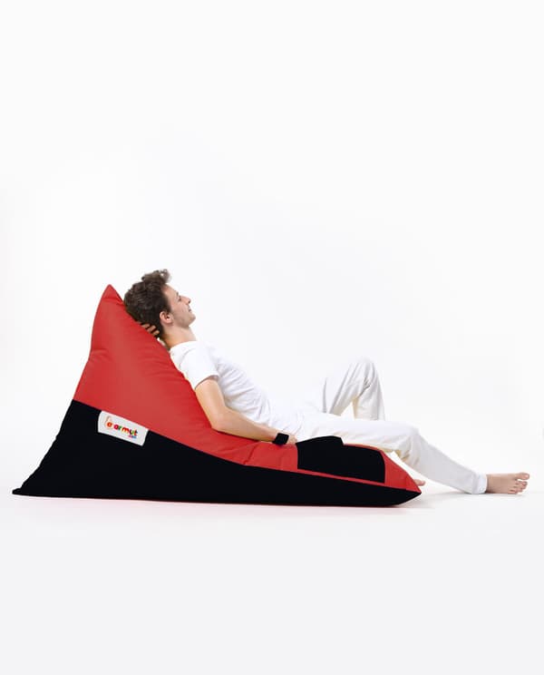 Trädgård Bean Bag Pyramid Stor dubbelfärgad Sängpuff - Röd