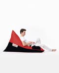 Miniatyrbild 6 av 9: Trädgård Bean Bag Pyramid Stor dubbelfärgad Sängpuff - Röd
