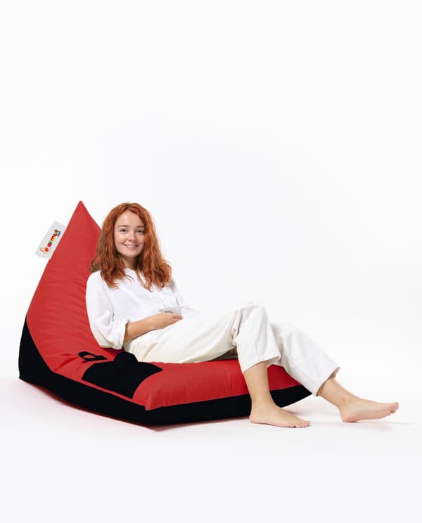 Trädgård Bean Bag Pyramid Stor dubbelfärgad Sängpuff - Röd