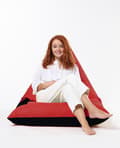 Miniatyrbild 9 av 9: Trädgård Bean Bag Pyramid Stor dubbelfärgad Sängpuff - Röd