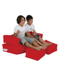 Miniatyrbild 3 av 9: Garden Bean Bag Kids Dubbelsits sittpuff - Röd