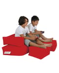 Miniatyrbild 4 av 9: Garden Bean Bag Kids Dubbelsits sittpuff - Röd