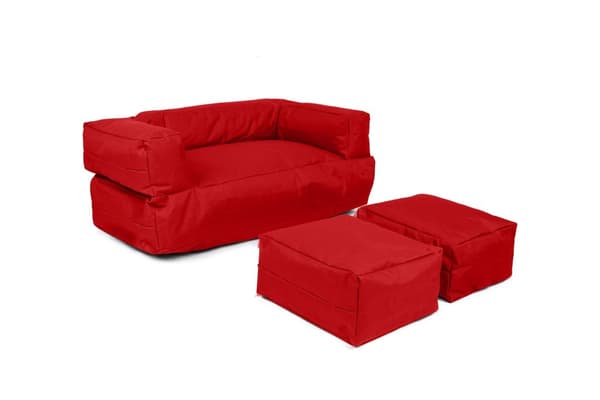 Garden Bean Bag Kids Dubbelsits sittpuff - Röd