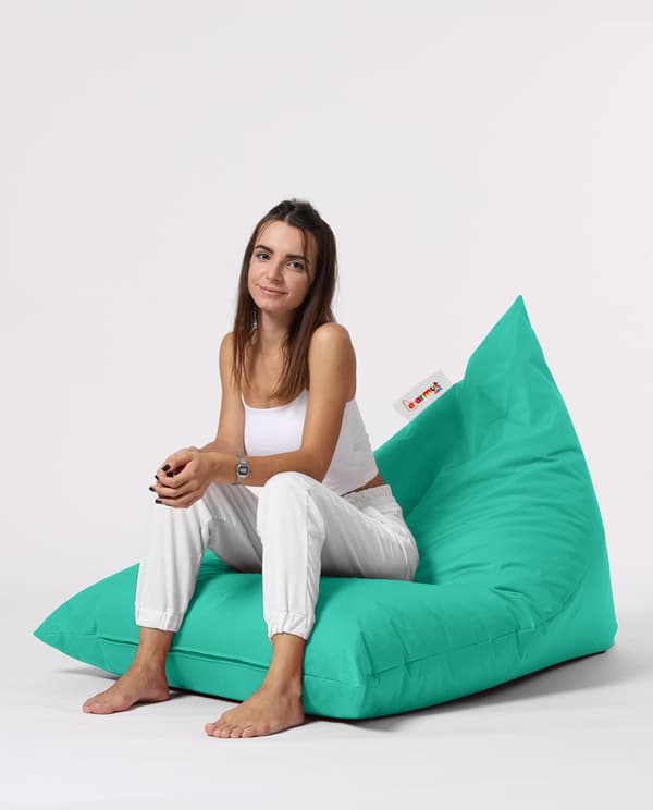 Garden Bean Bag Pyramid Big Bed Puf - Turkis