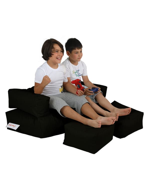 Garden Bean Bag Kids Dobbeltsæde puf - Sort