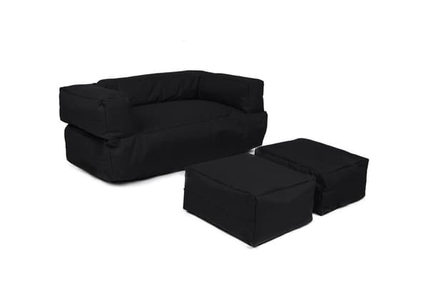 Garden Bean Bag Kids Dobbeltsæde puf - Sort