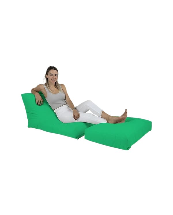 Garden Bean Bag Siesta Bäddsoffa Puff - Grön