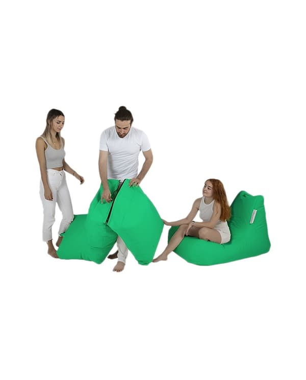 Garden Bean Bag Siesta Bäddsoffa Puff - Grön