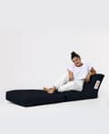 Miniatyrbilde 6 av 9: Garden Bean Bag Siesta Sovesofa Puff - Svart
