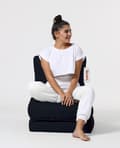 Miniatyrbilde 8 av 9: Garden Bean Bag Siesta Sovesofa Puff - Svart