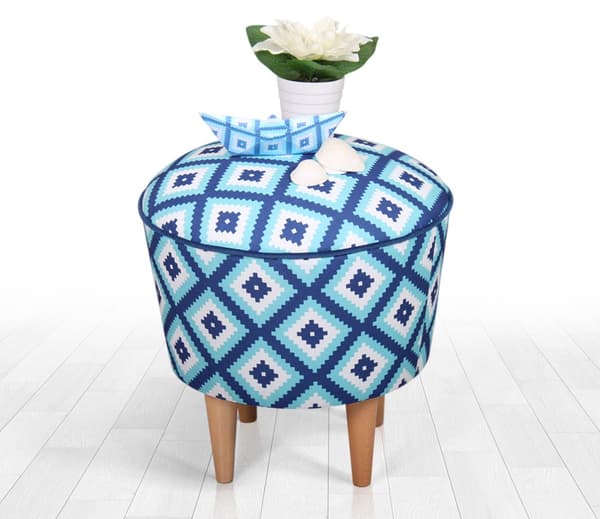 Pouffe Sky v3 - Blå, Vit