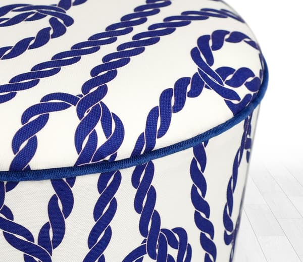 Pouffe Cunda v2 - sininen, valkoinen