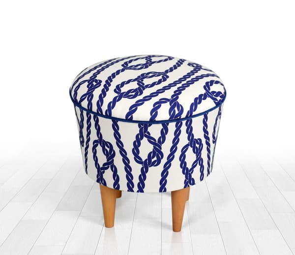 Pouffe Cunda v2 - sininen, valkoinen