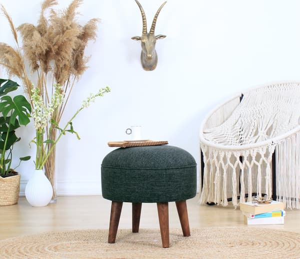 Pouffe Deff - Grå, Grön