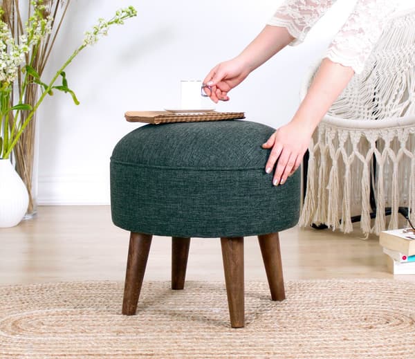 Pouffe Deff - Grå, Grön