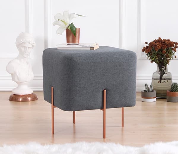 Pouff Copper 59 - tummanharmaa