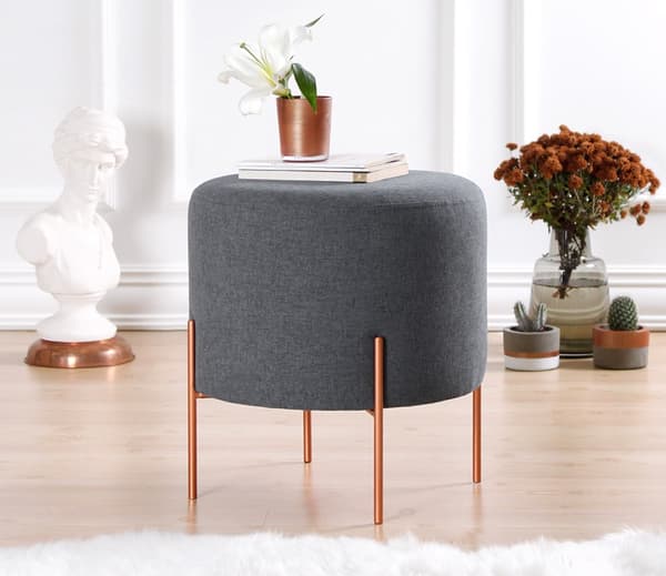Pouff Copper 47 - tummanharmaa