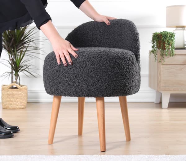 Pouffe Rufmee - tummanharmaa