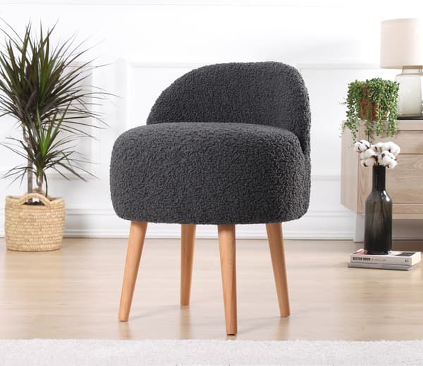 Pouffe Rufmee - tummanharmaa