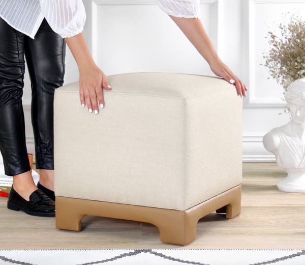 Puffe Lenover - kerma, beige