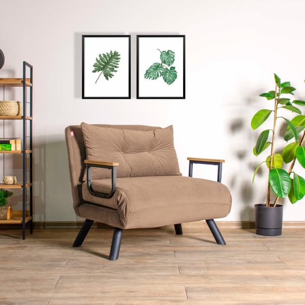 1-sits bäddsoffa Sando Single - Ljusbrun v2