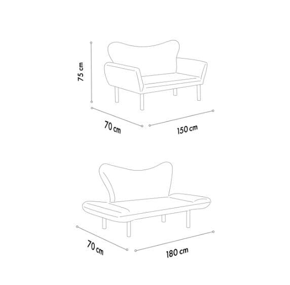 2-sæders sovesofa Chatto - lysebrun