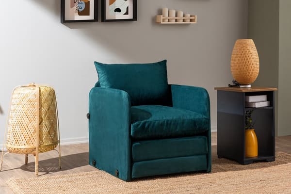 1-sits bäddsoffa Saga Single - Petrol Green