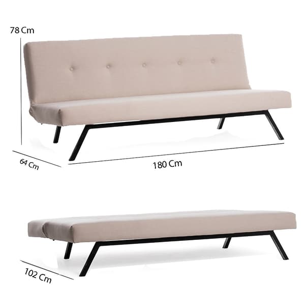 3-sæders sovesofa Zola - Creme