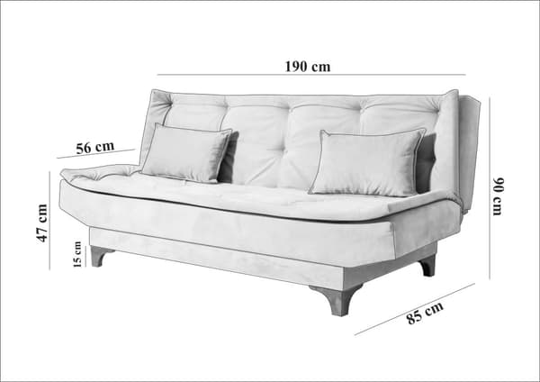 3-Pers. Sovesofa Kelebek - Sea Green