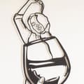 Miniatyrbilde 4 av 6: Dekorativt metallveggtilbehør Glass of Wine Girl Line Art- APT749 M