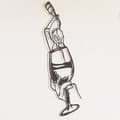Miniatyrbilde 5 av 6: Dekorativt metallveggtilbehør Glass of Wine Girl Line Art- APT749 M