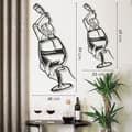 Miniatyrbilde 6 av 6: Dekorativt metallveggtilbehør Glass of Wine Girl Line Art- APT749 M