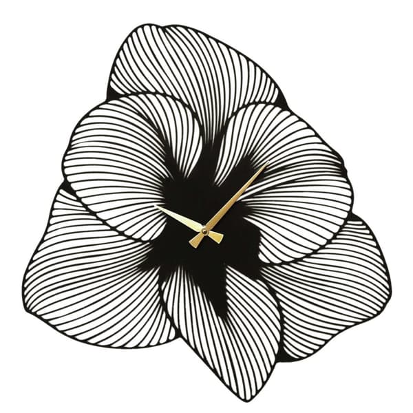 Dekorativ veggklokke i metall Azalea veggklokke i metall - APS039 70 - Sort
