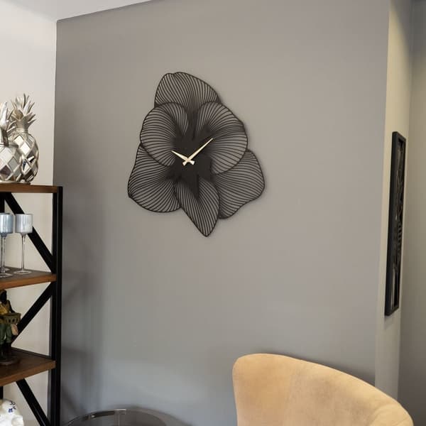 Dekorativ veggklokke i metall Azalea veggklokke i metall - APS039 49 - Svart