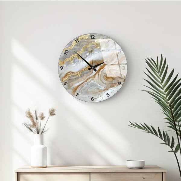 Dekorativ veggklokke i glass Huhu351 - 40 x 40