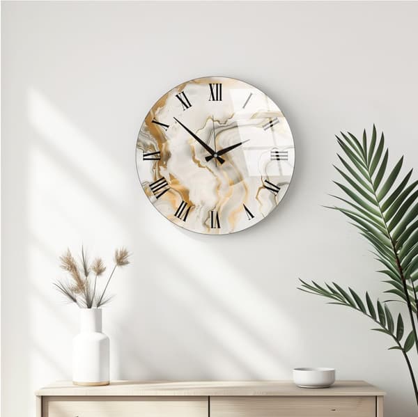 Dekorativ veggklokke i glass Huhu338 - 40 x 40