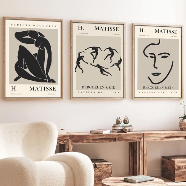 Dekorativt innrammet MDF-maleri (3 stykker) Huhu255 - 50 x 35